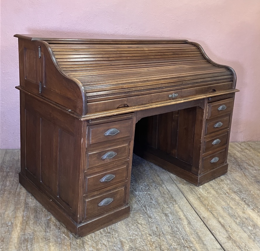 Bureau américain en noyer Charles Delaunay Paris Faubourg Saint Antoine Franco Américain
