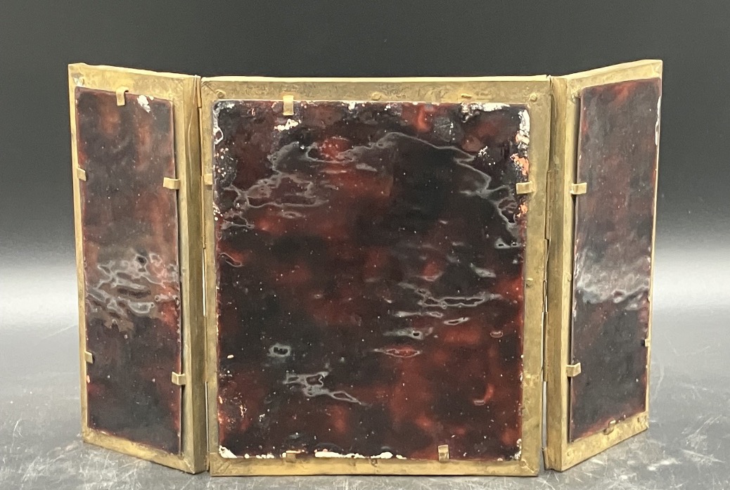 Triptyque en émail de Limoges : L'Annonciation , art Chrétien-photo-2