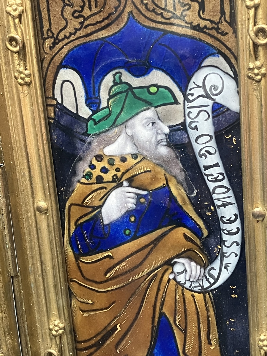 Triptyque en émail de Limoges : L'Annonciation , art Chrétien-photo-4