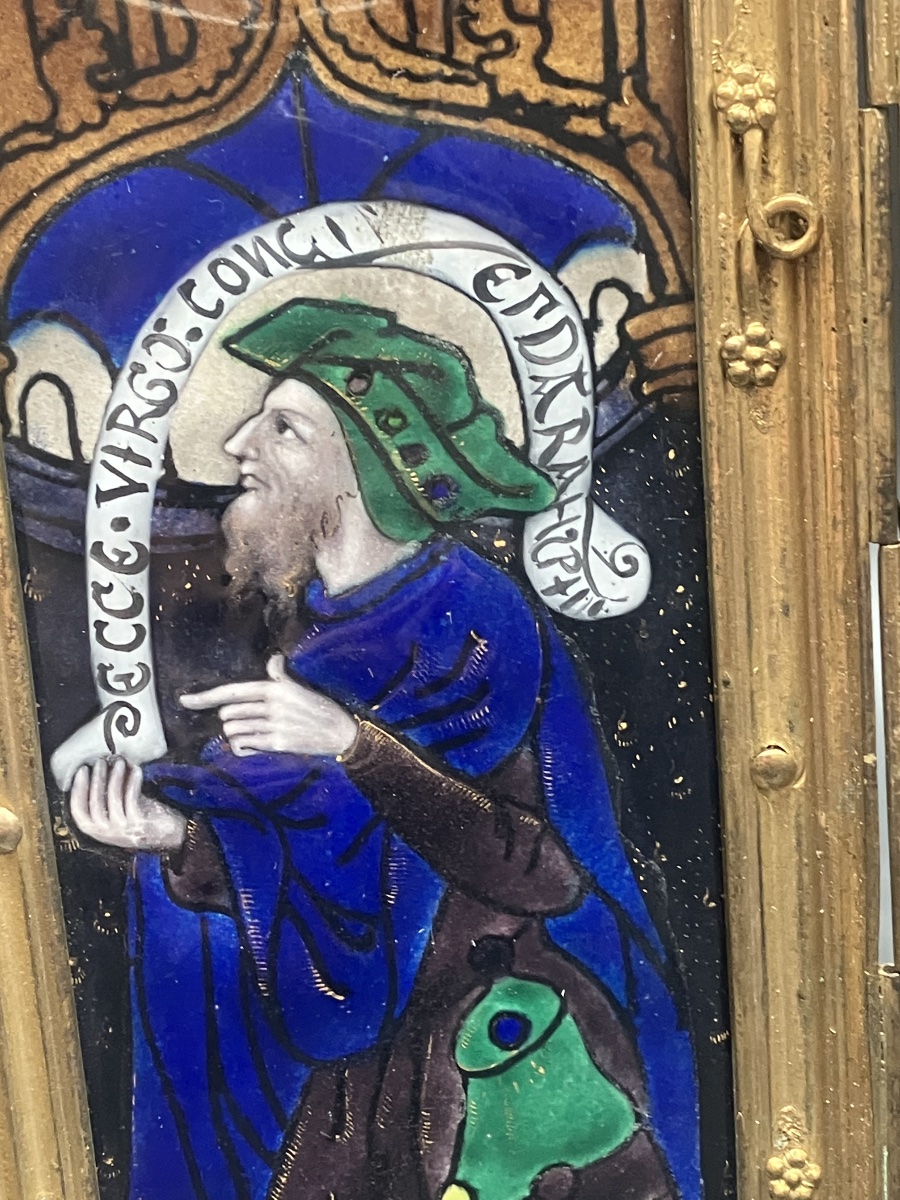 Triptyque en émail de Limoges : L'Annonciation , art Chrétien-photo-5