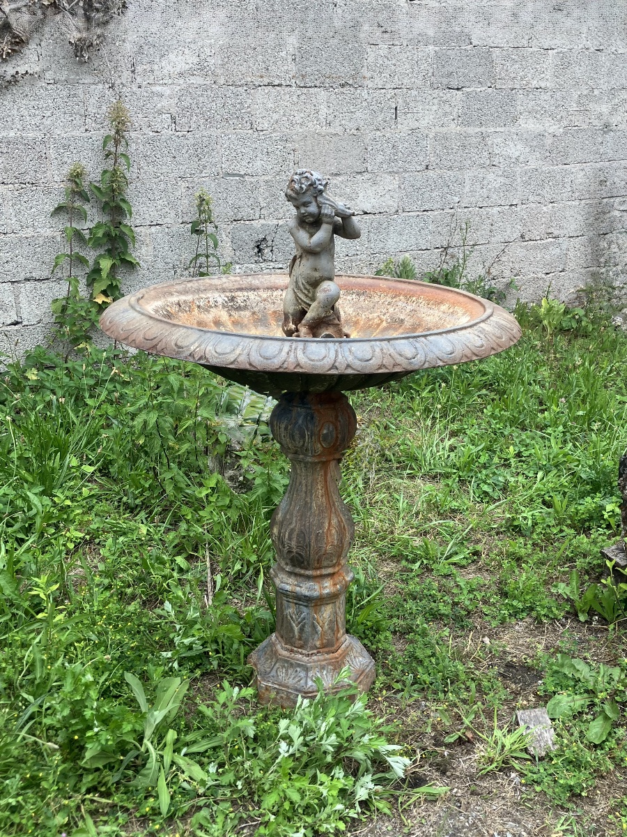 Cast-iron Park Or Garden Fountain With A Basin 