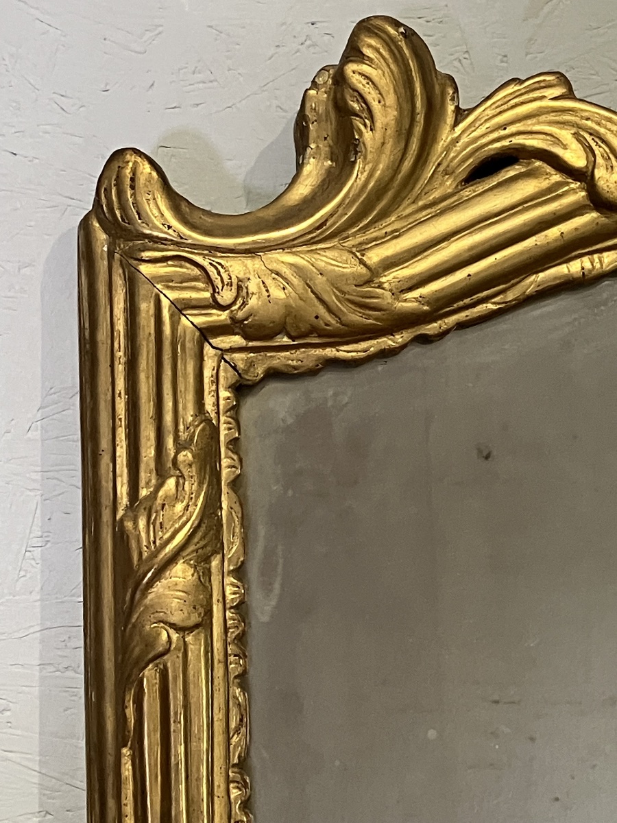 Grand miroir en bois doré époque 19ème 2 mètres de haut-photo-4