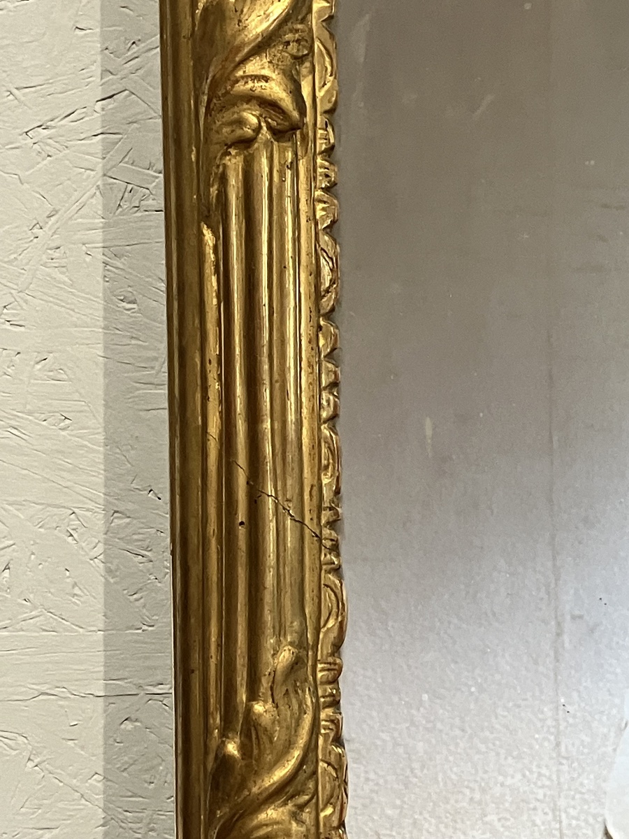 Grand miroir en bois doré époque 19ème 2 mètres de haut-photo-1