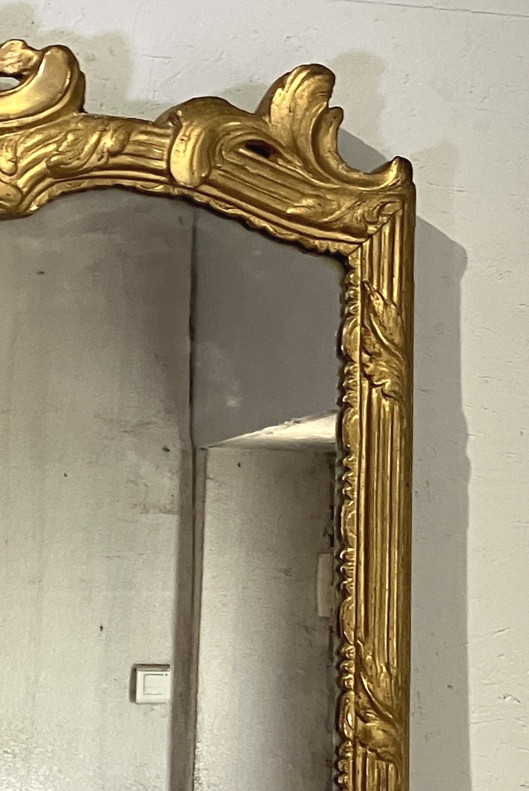 Grand miroir en bois doré époque 19ème 2 mètres de haut-photo-3