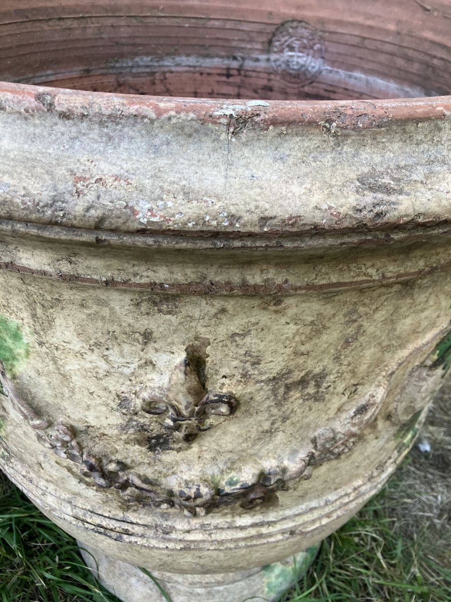 Anduze paire de vases 80 cm terre cuite pots de  jardin  Au chêne vert-photo-2