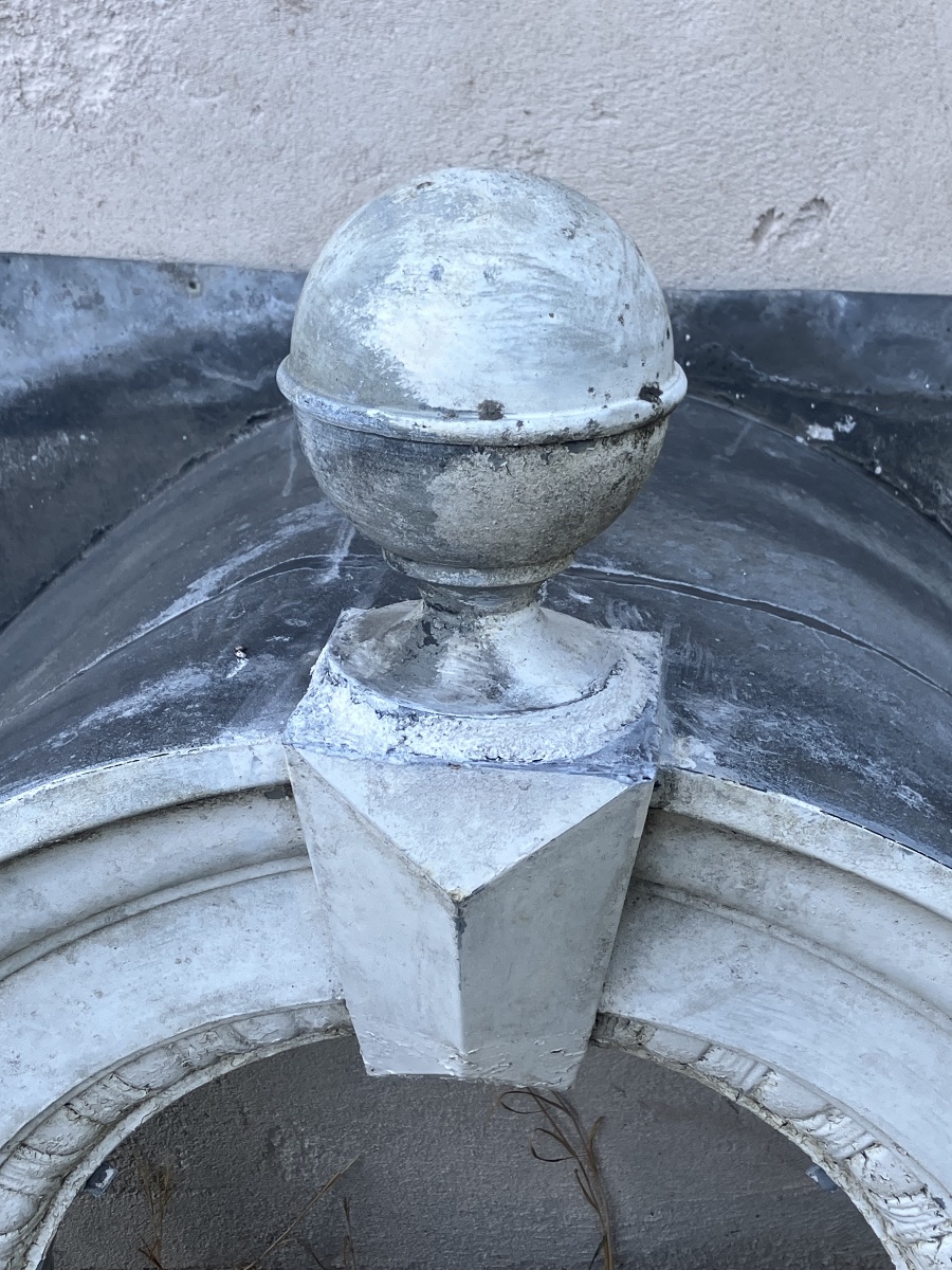 19th-century Zinc Bull's-eye, Garden Ornament, Architectural Element-photo-4