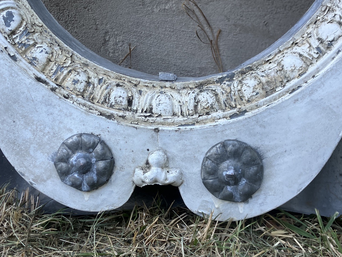 19th-century Zinc Bull's-eye, Garden Ornament, Architectural Element-photo-1