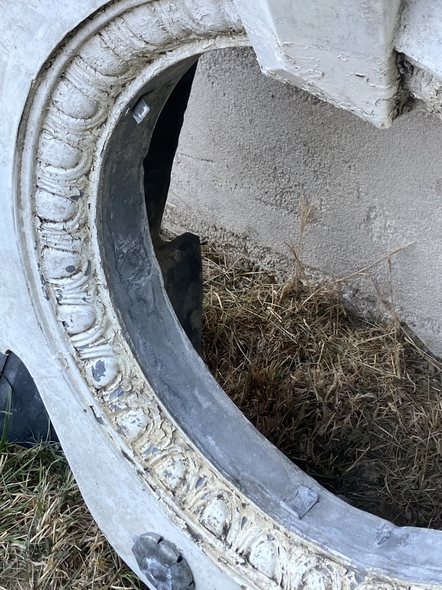 19th-century Zinc Bull's-eye, Garden Ornament, Architectural Element-photo-2