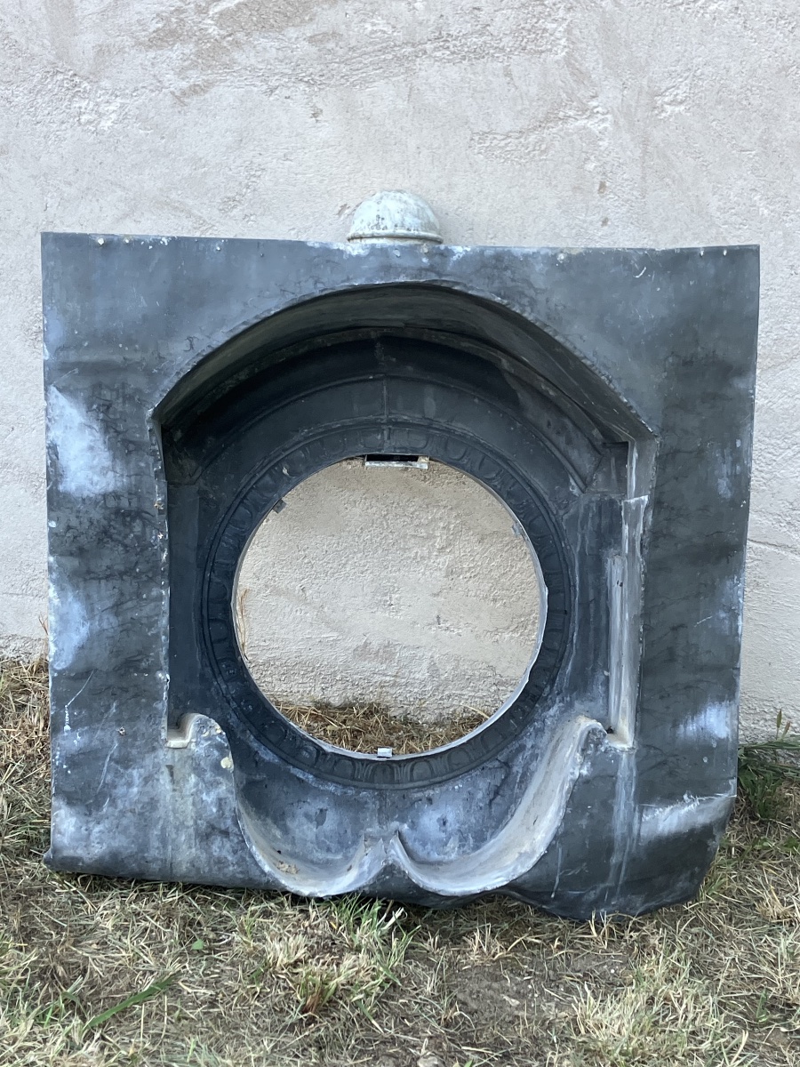19th-century Zinc Bull's-eye, Garden Ornament, Architectural Element-photo-3