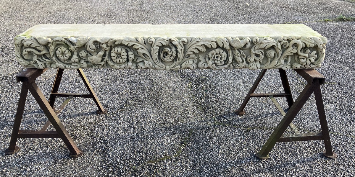 16th-century Caen Stone Lintel; Carved Architectural Element; Coutances-photo-7