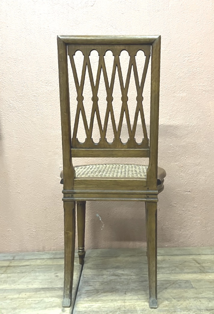 Set Of 12 Jacob-style Louis XVI Directoire Chairs In Light Mahogany-photo-1