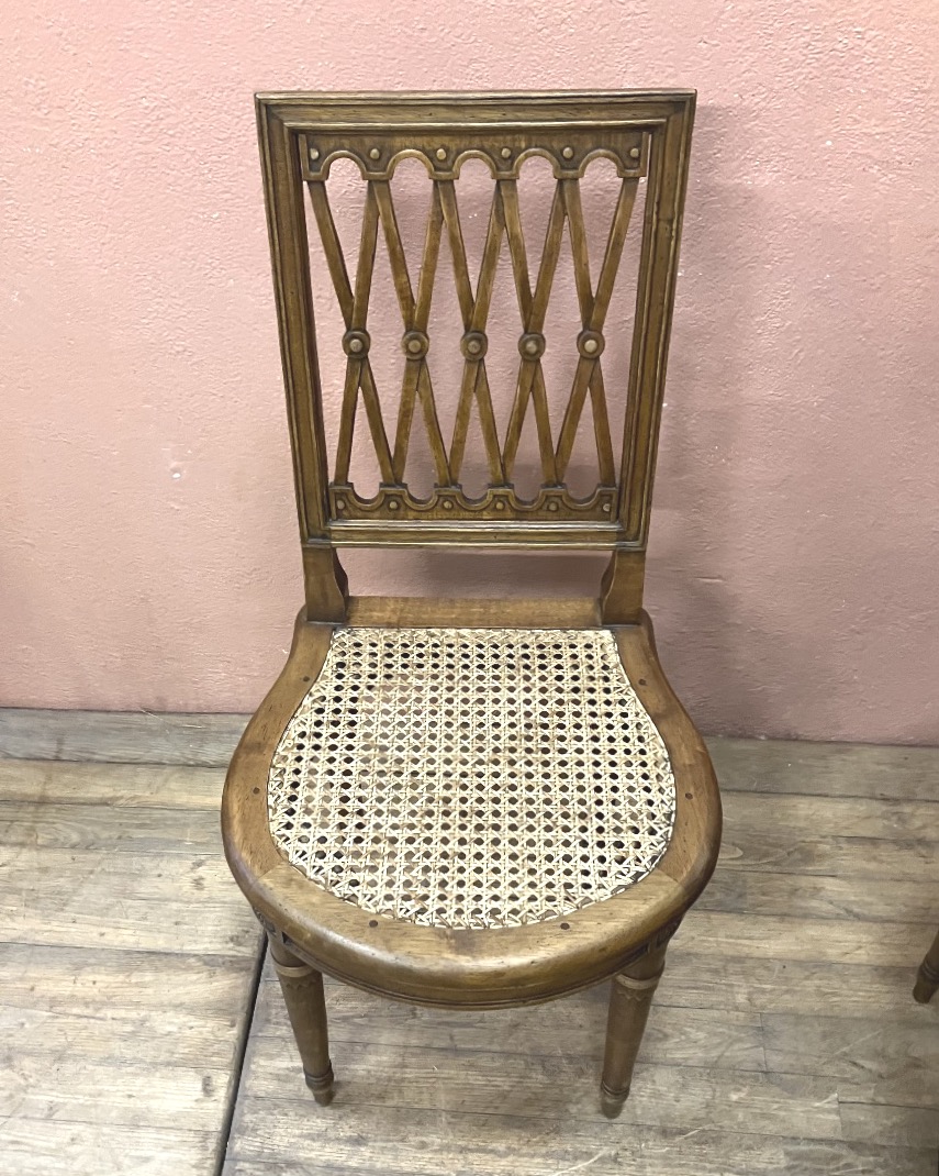 Set Of 12 Jacob-style Louis XVI Directoire Chairs In Light Mahogany-photo-3