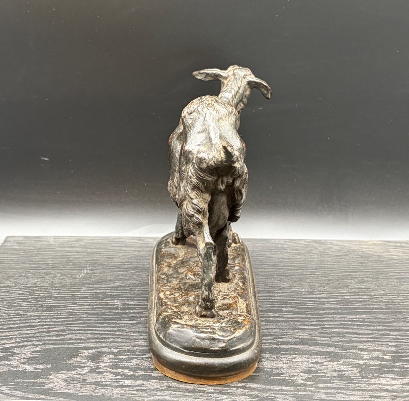 Emmanuel Fremiet Bronze animalier  Chèvre et son chevreau -photo-1