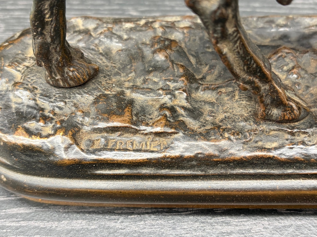 Emmanuel Fremiet Bronze animalier  Chèvre et son chevreau -photo-3