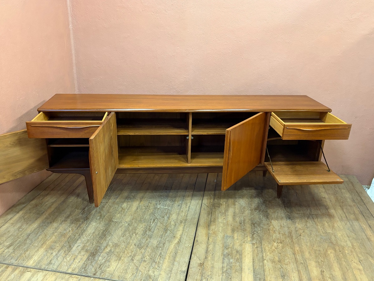Enfilade scandinave 230 cm design danois années 60 en Teck -photo-2