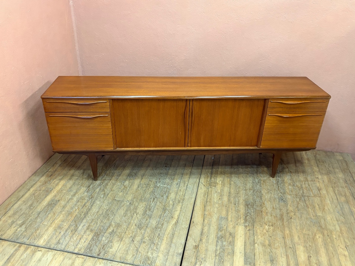 Enfilade scandinave 230 cm design danois années 60 en Teck -photo-4