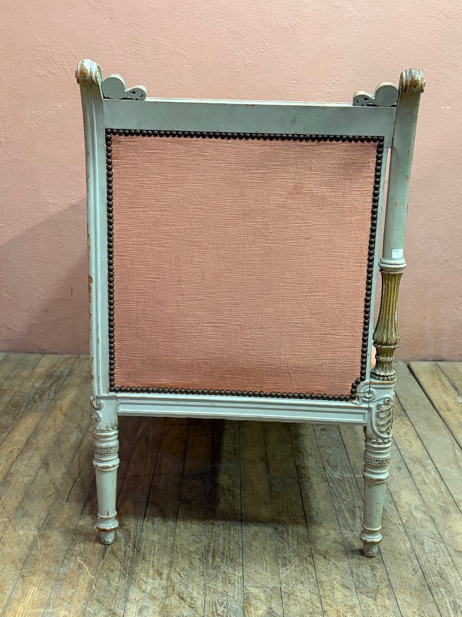 Louis XVI Directoire-style Recamier Bench In Lacquered And Gilded Wood -photo-1