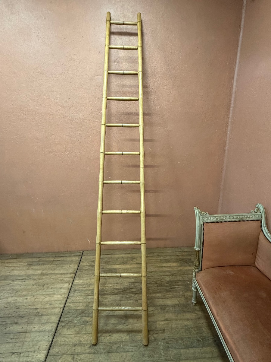 Large Bamboo-style Ash Bookcase -photo-2