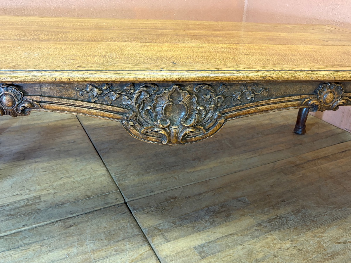 Large Louis XV Table With A 240 X 124 Cm Oak Top From The 19th Century, For A Dining Room Or Kitchen -photo-6
