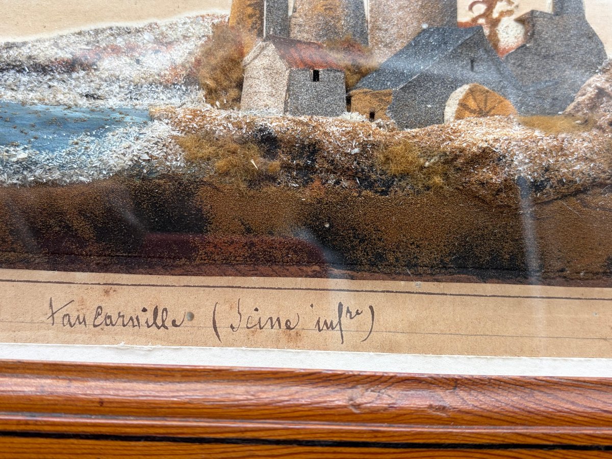 Diorama Of The Château De Tancarville In Seine-inférieure, 19th Century-photo-3