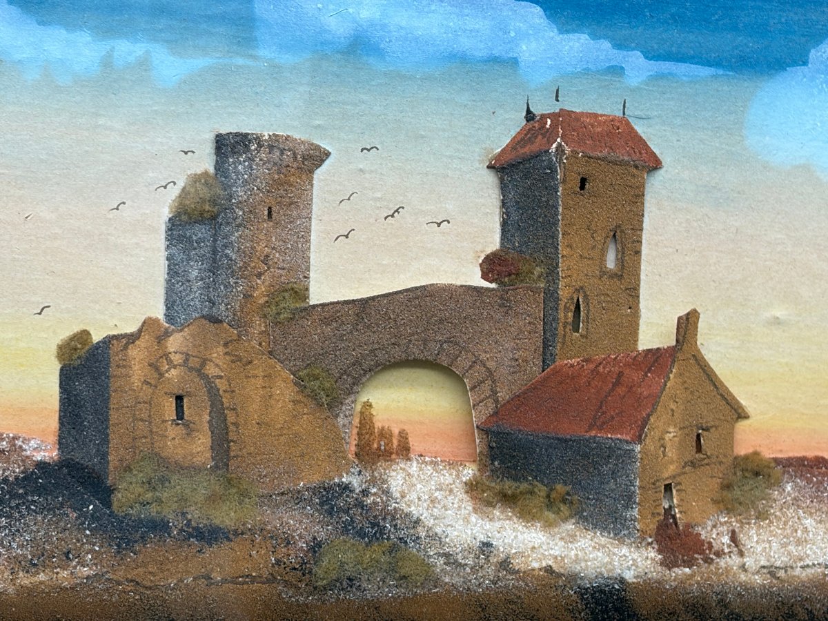 Diorama Ruines monastère Sainte Rosalie Saint Pierre l'église Manche  époque XIXème siècle-photo-2