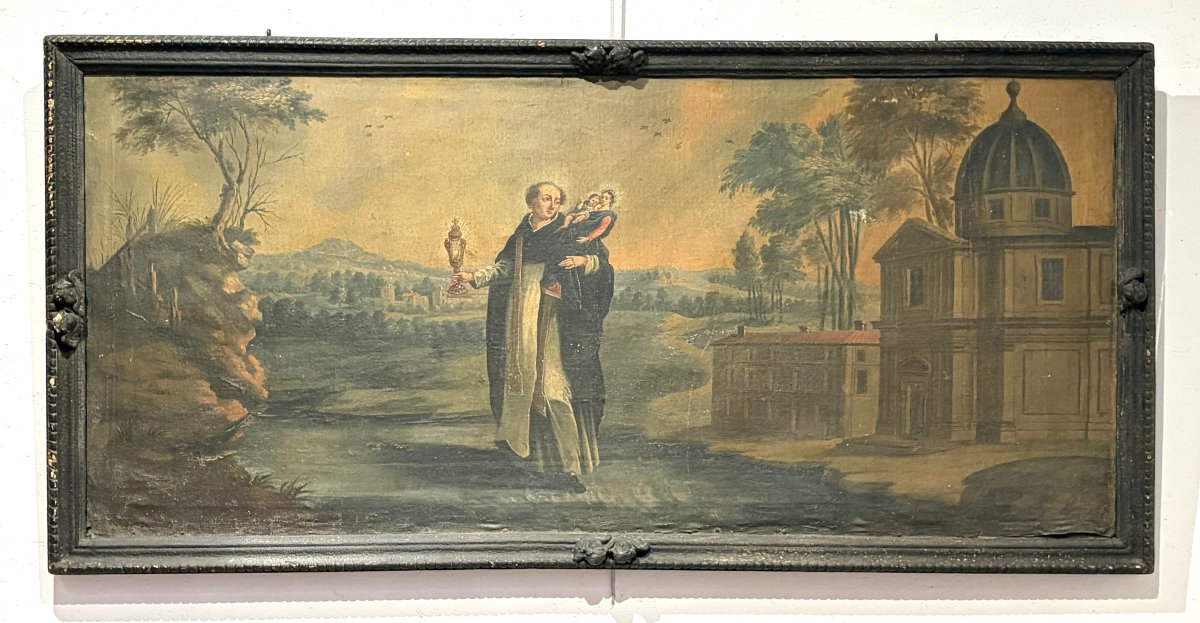 Ecole polonaise Polonica Saint Hyacinthe Cracovie saint sacrement et la vierge à l'enfant 