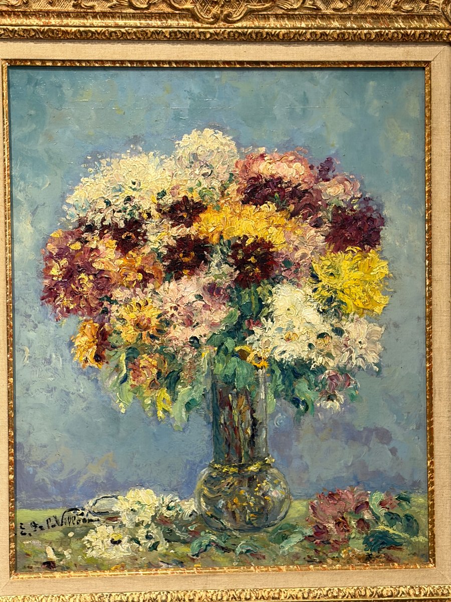 Emmanuel De La Villéon (1858–1944) Bouquet Of Flowers-photo-1