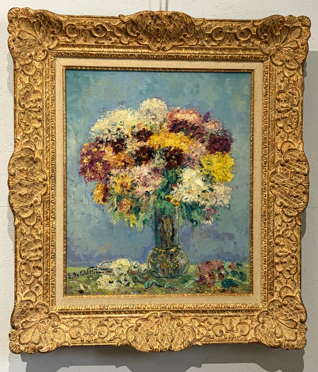 Emmanuel De La Villéon (1858–1944) Bouquet Of Flowers