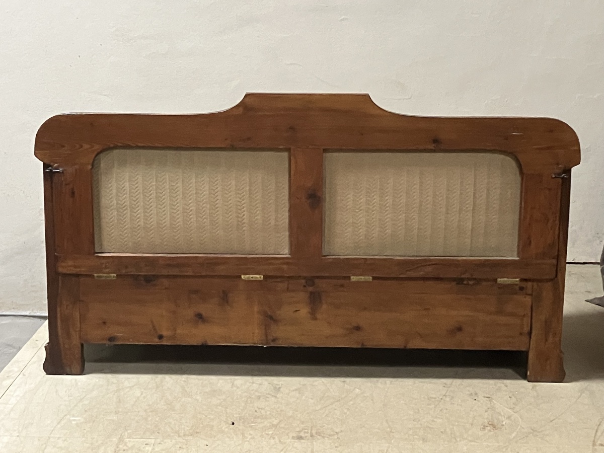 Canapé banquette de repos en noyer Louis Philippe XIX ème-photo-4