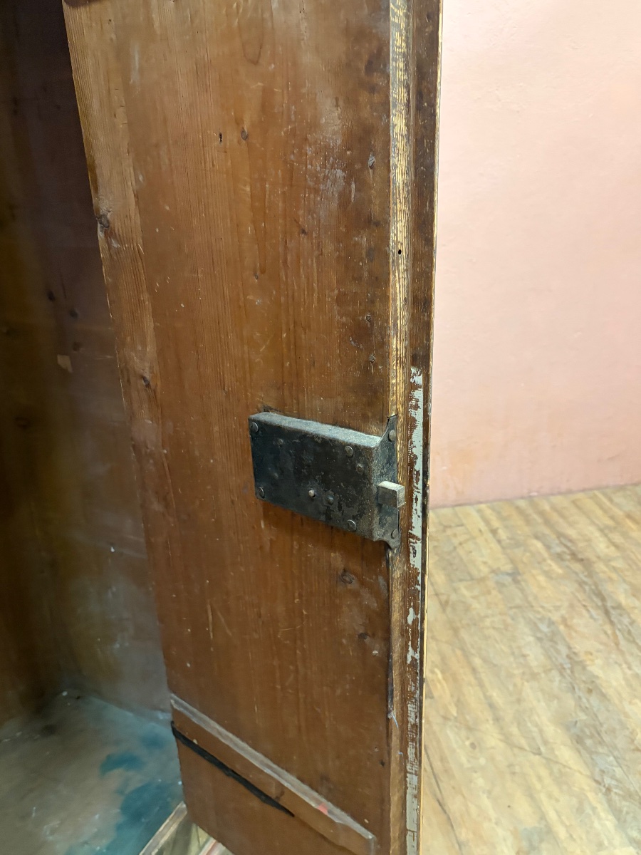Armoire en sapin polychrome début 19eme Alsace Savoie meuble de montagne -photo-1