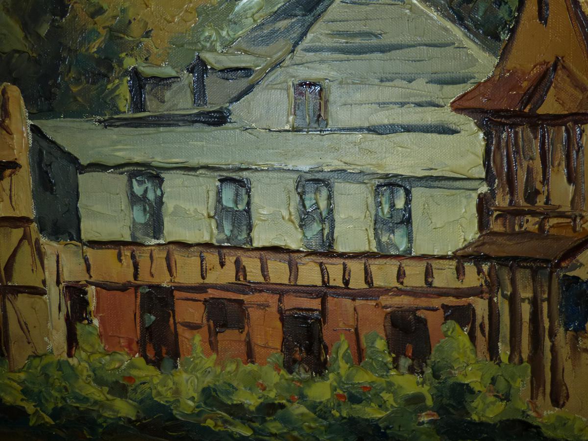 Vincent Cermignani Big Oil On Canvas Chateau De Pierrefonds Oise-photo-3