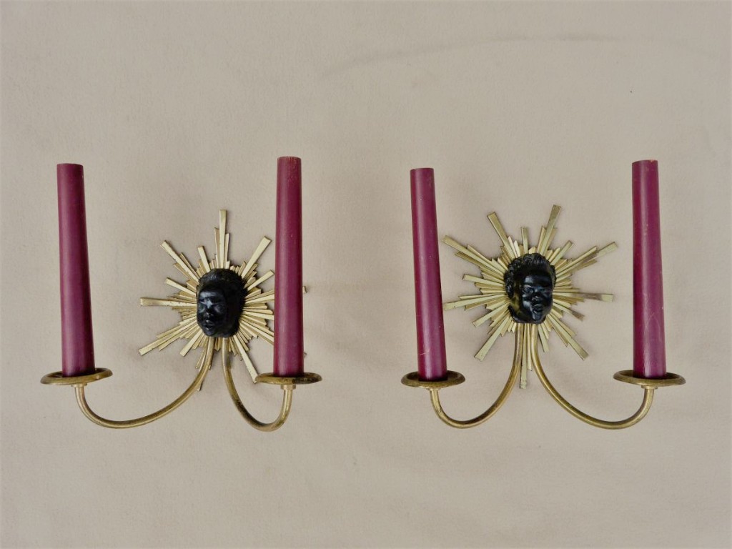 Pair Of Appliques Aux Nubiens Attributed To Maison Baguès.