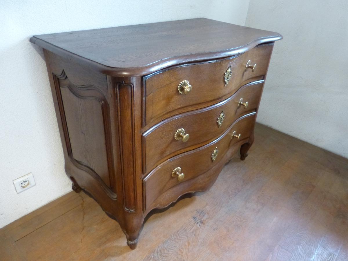 Petite Commode Lorraine En Chêne 108 Cm De Large 18ème Siècle-photo-2