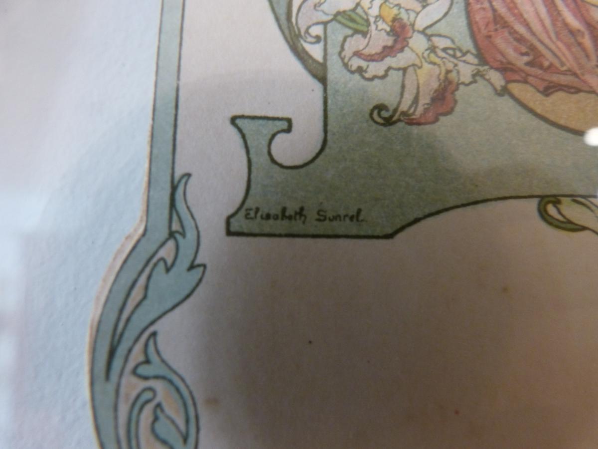 Elisabeth Sonrel, Series Of Four Art Nouveau Menus-photo-3