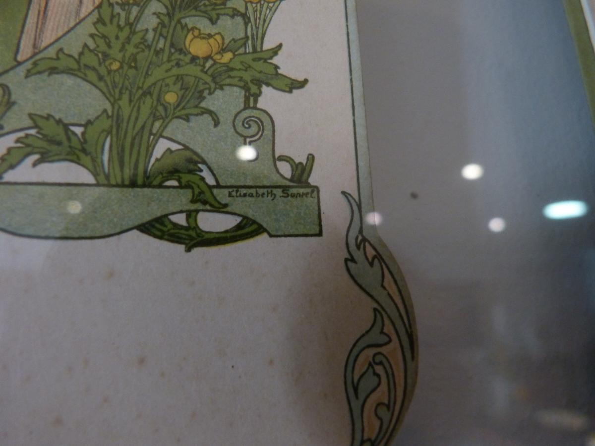 Elisabeth Sonrel, Series Of Four Art Nouveau Menus-photo-6