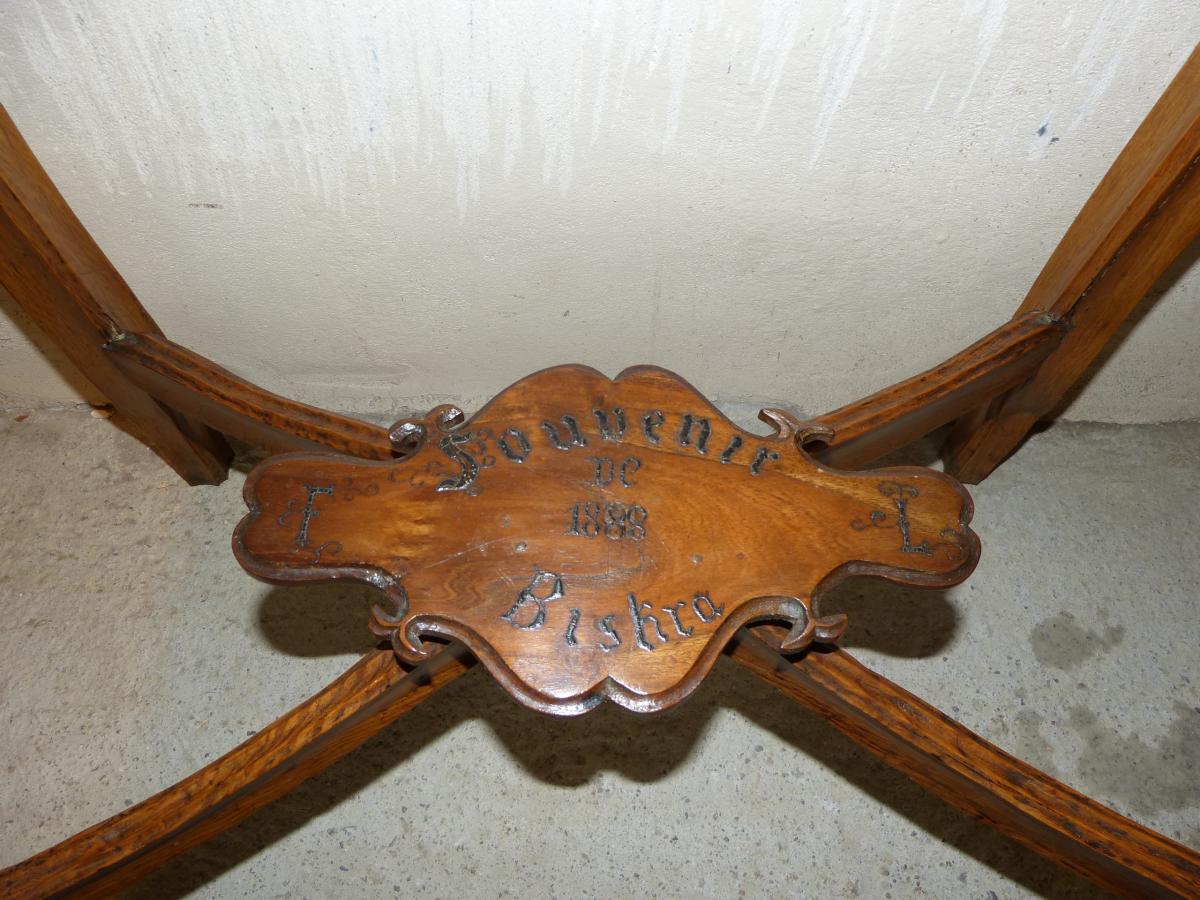 Small Orientalist Marquetry Table Souvenir De Biskra Algeria Colony-photo-3