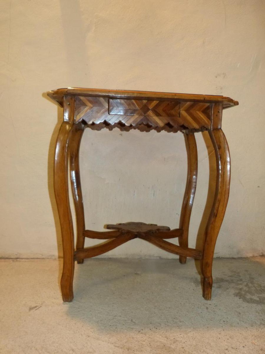 Small Orientalist Marquetry Table Souvenir De Biskra Algeria Colony-photo-3