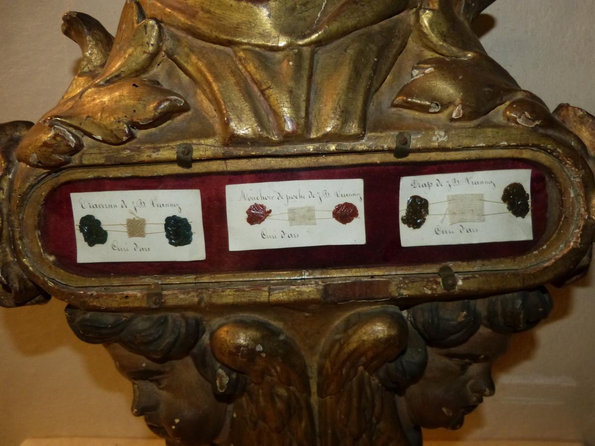 Great Reliquary In Golden Wood 60 Cm Epoque 18th-photo-3