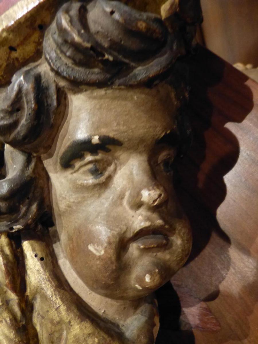 Great Reliquary In Golden Wood 60 Cm Epoque 18th-photo-4