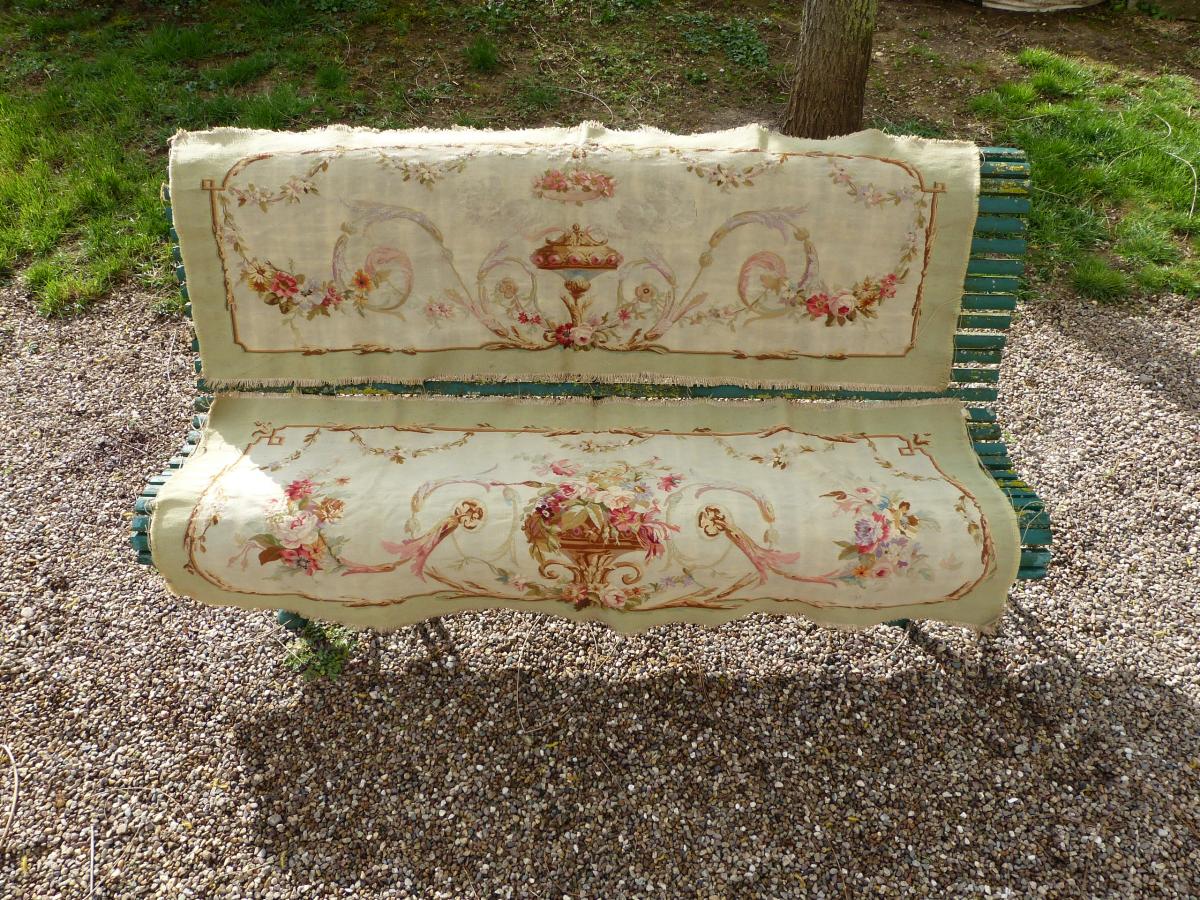 Aubusson Tapestries 19th, Flower Pattern Sofa Trim