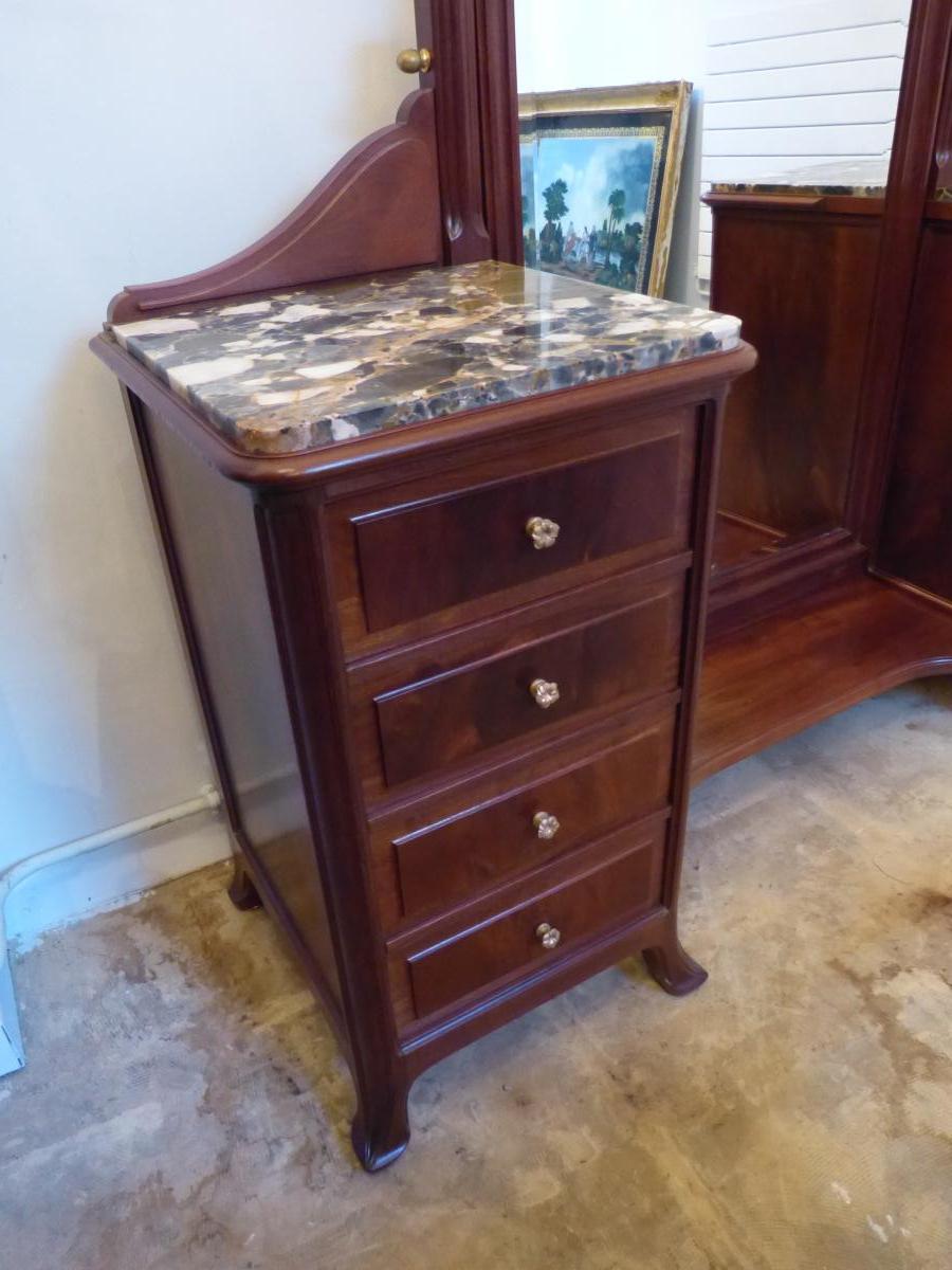 Art Nouveau Mahogany Vanity Table Louis Chambry-photo-4