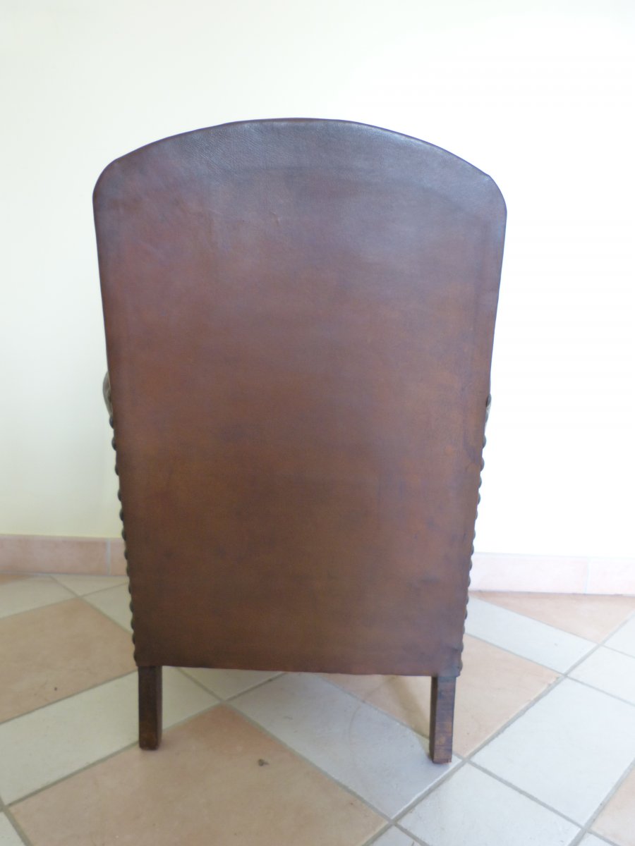 Petit Fauteuil Club Cuir d'Enfant-photo-4