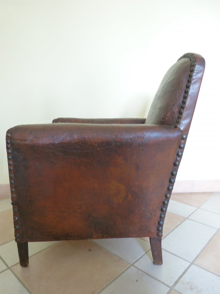 Petit Fauteuil Club Cuir d'Enfant-photo-1