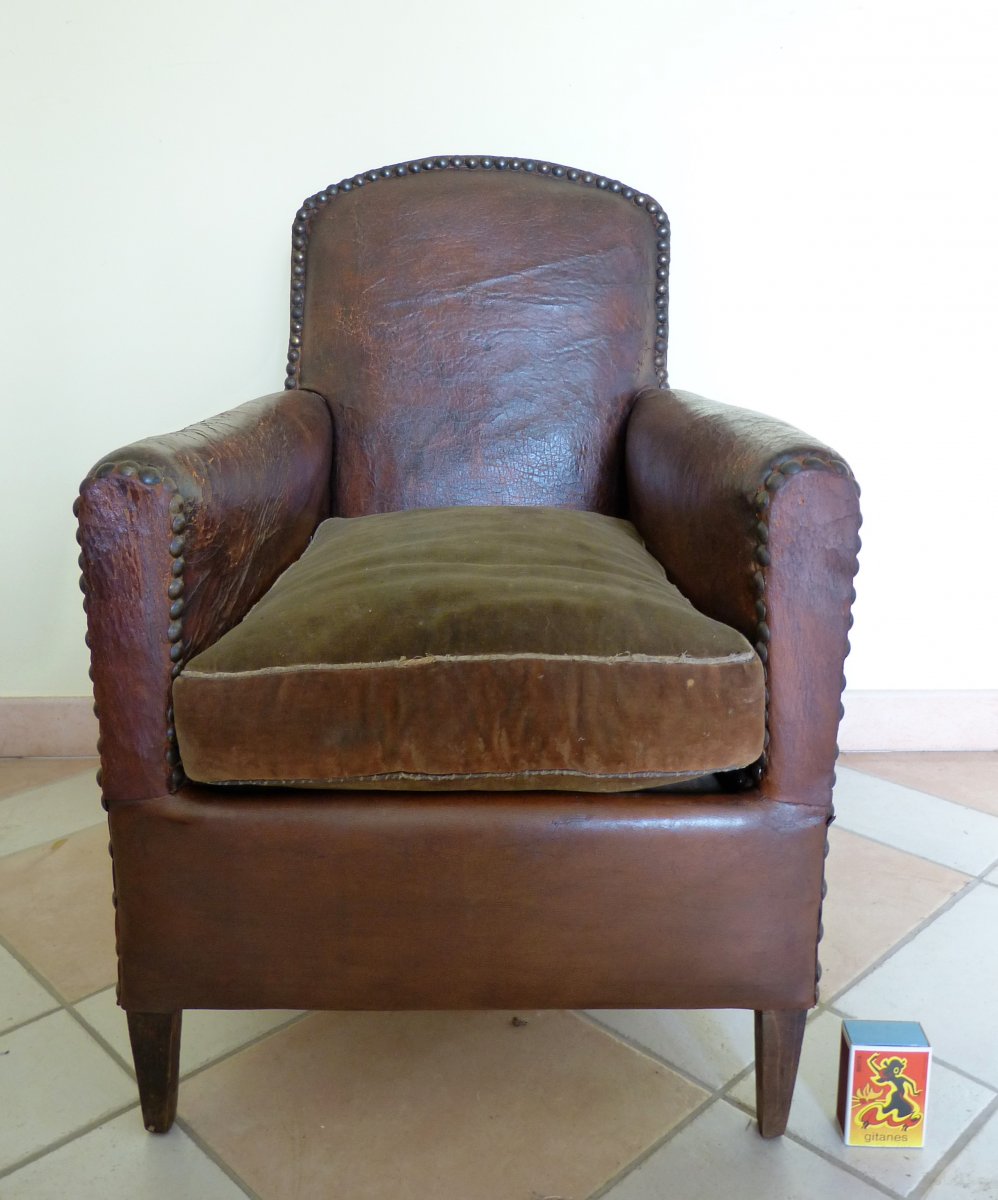 Petit Fauteuil Club Cuir d'Enfant