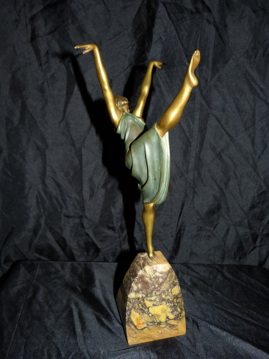 Samuel Lipchytz , Danseuse En Bronze Art Déco , 39 cm-photo-3