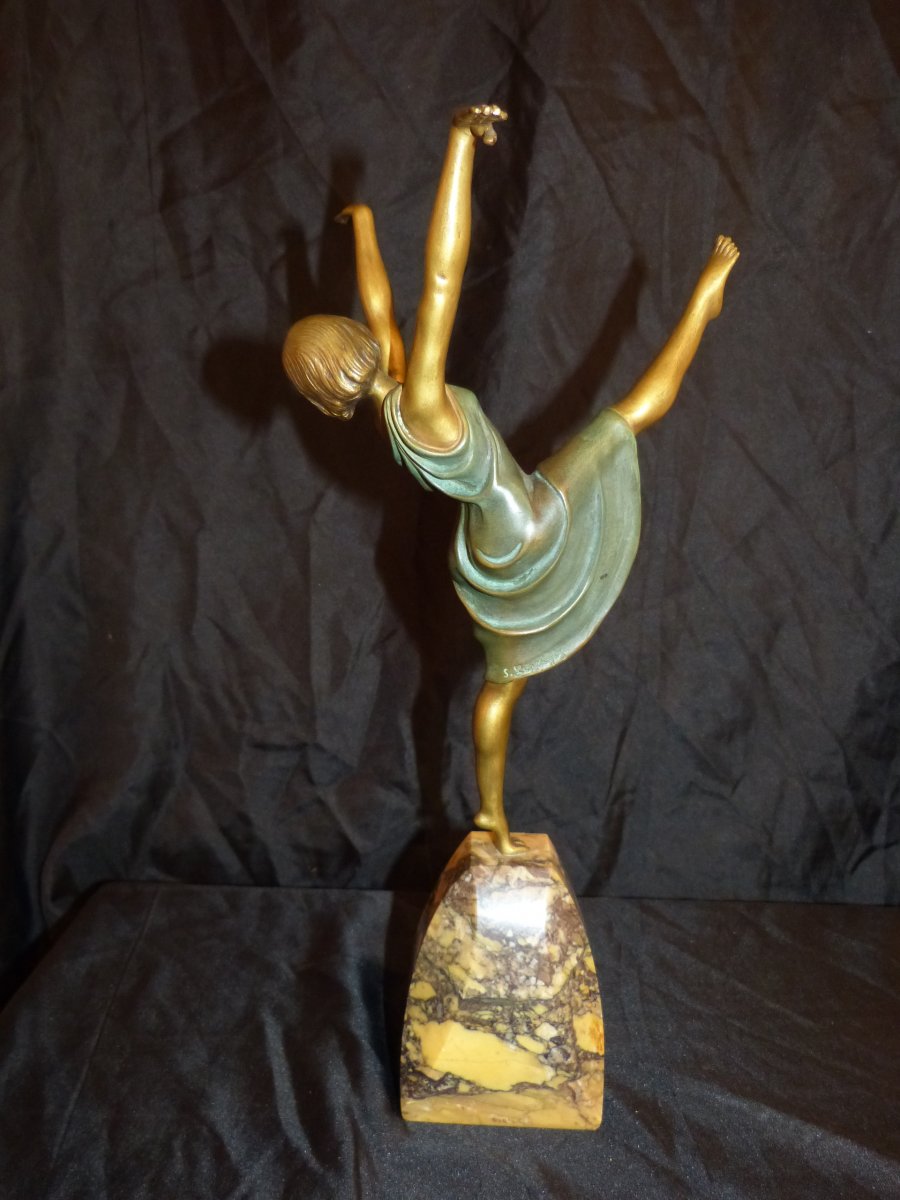 Samuel Lipchytz , Danseuse En Bronze Art Déco , 39 cm-photo-4