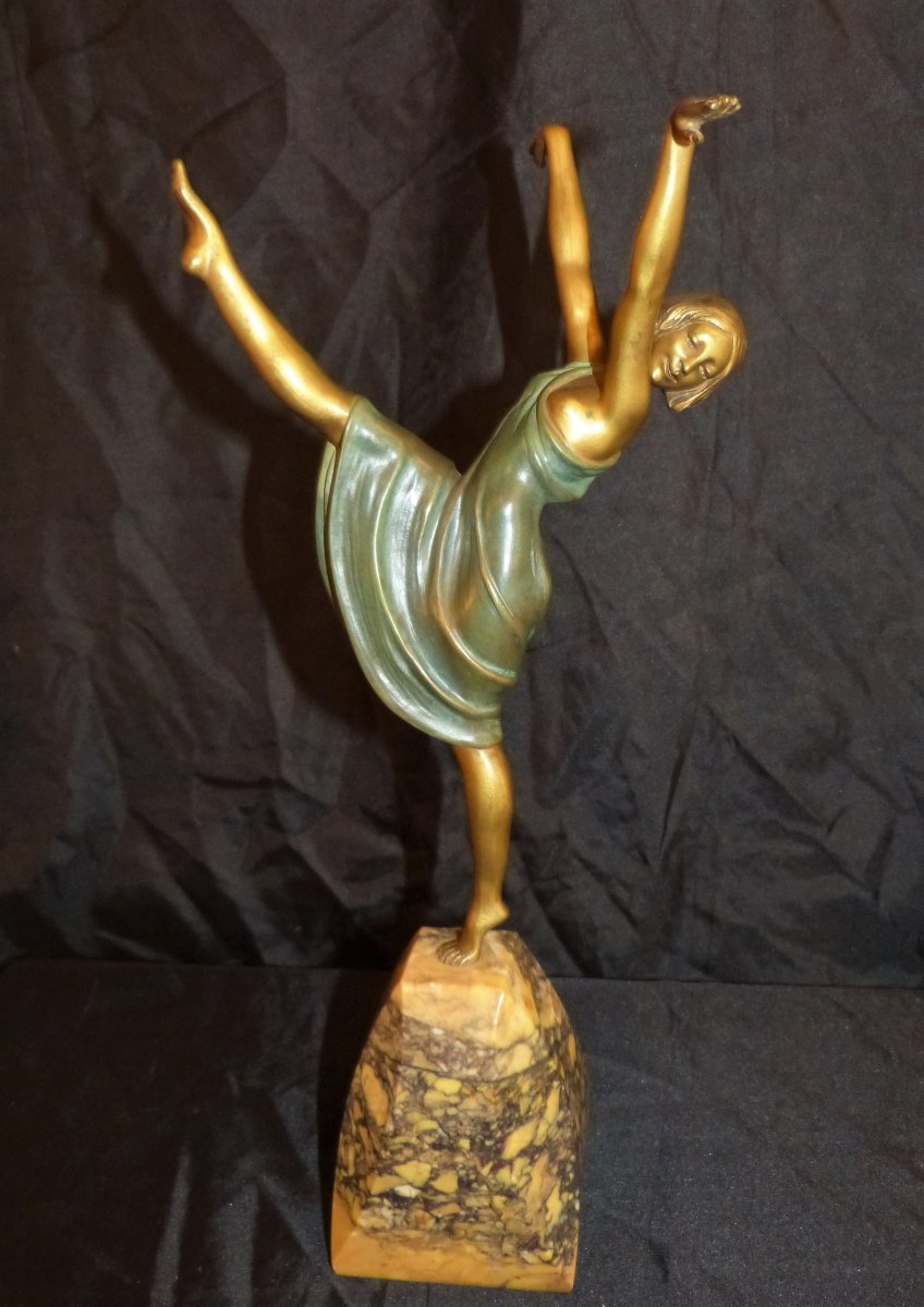 Samuel Lipchytz , Danseuse En Bronze Art Déco , 39 cm