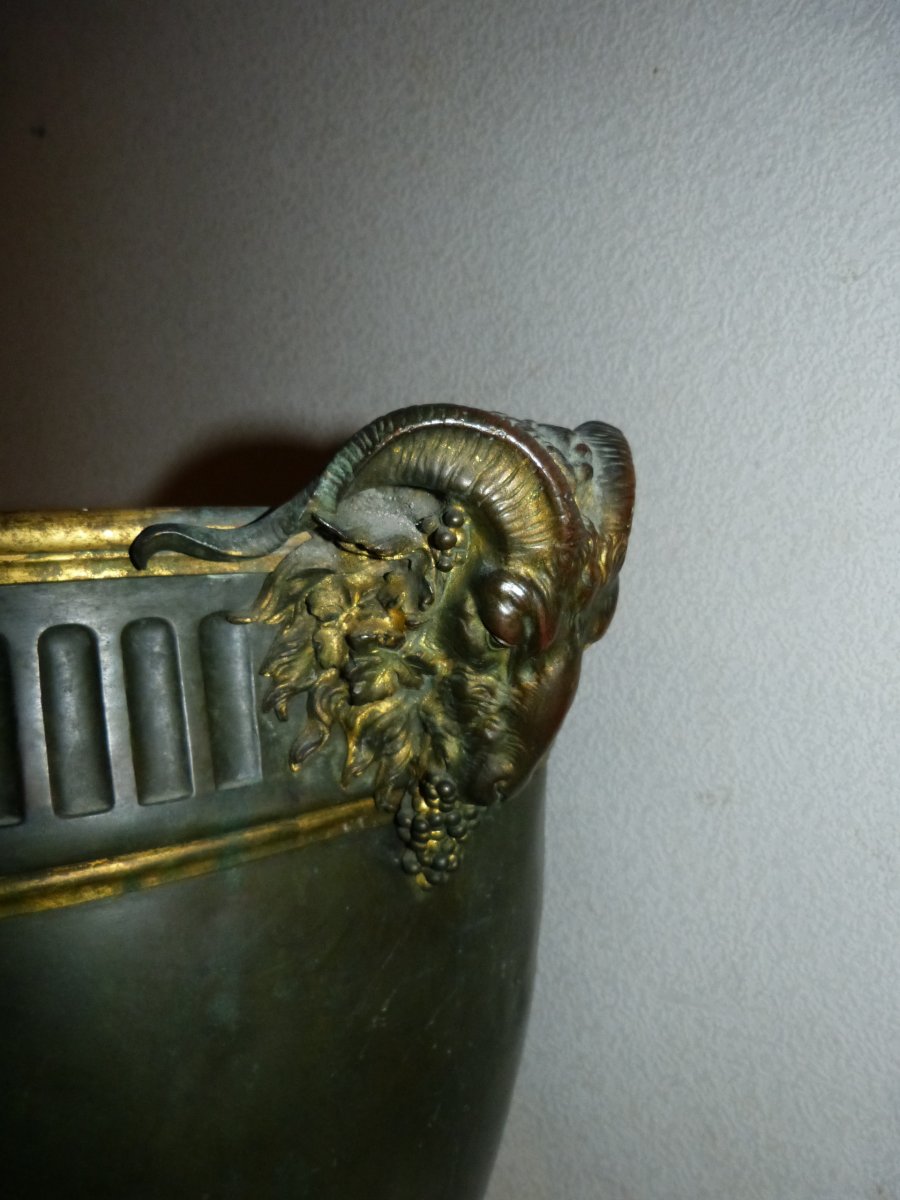 Christofle Et Cie Important  Cache Pot En Bronze Hauteur 50 Cm-photo-4