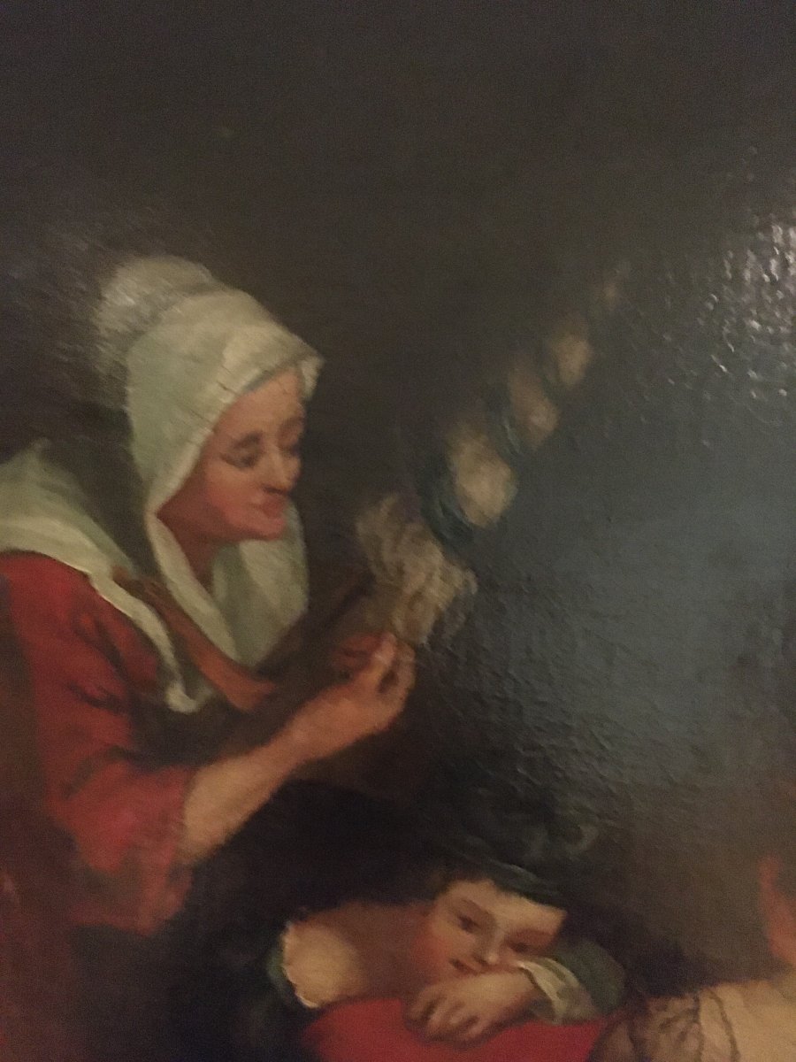Allegorie Des âges , Scènes D Intérieur Tableau 17ème -photo-5