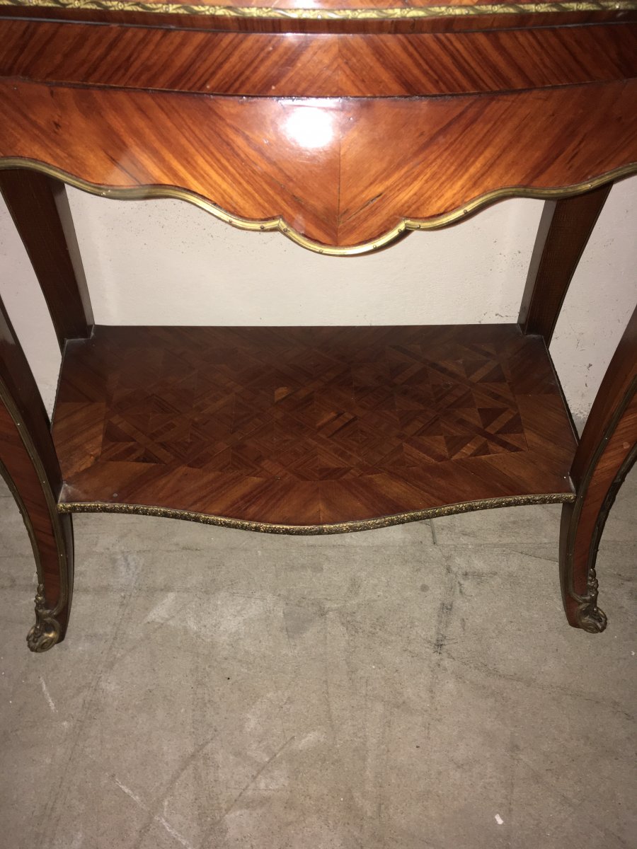 Small Napoleon III Curved Furniture In Rosewood And Gilt Bronze-photo-2